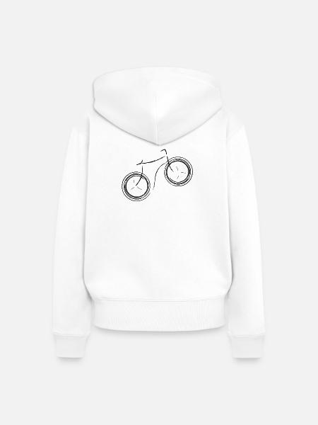 Peppy Bicycle Logo - Frauen Premium Bio Zip Hoodie - Weiß