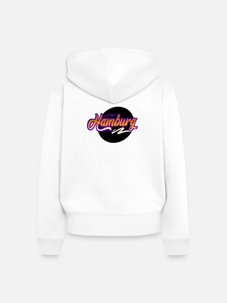 Hamburg - Frauen Premium Bio Zip Hoodie - Weiß