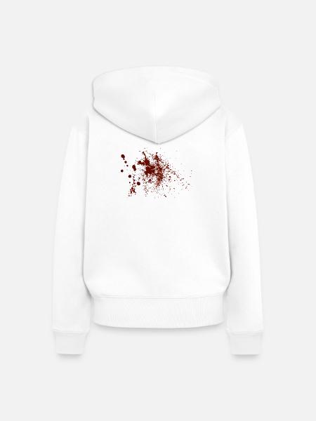 Blood - Frauen Premium Bio Zip Hoodie - Weiß