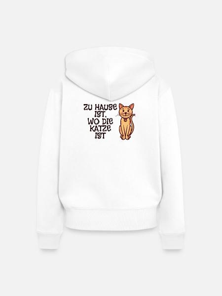 Haustiere Katze Statement Heimtier Kuscheltier - Frauen Premium Bio Zip Hoodie - Weiß