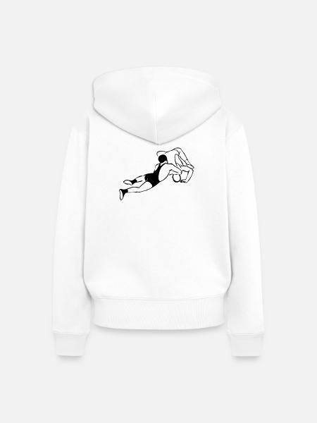 Ringer - Frauen Premium Bio Zip Hoodie - Weiß