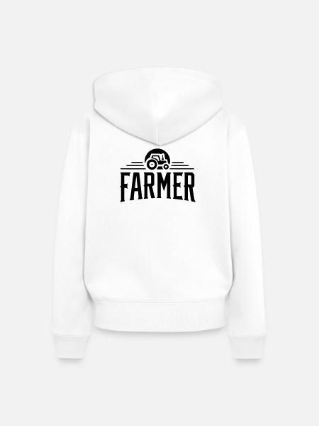Landwirt - Stolz - Frauen Premium Bio Zip Hoodie - Weiß
