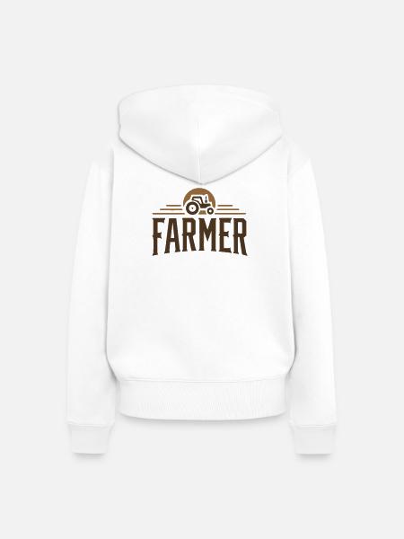 Landwirt - Stolz - Frauen Premium Bio Zip Hoodie - Weiß