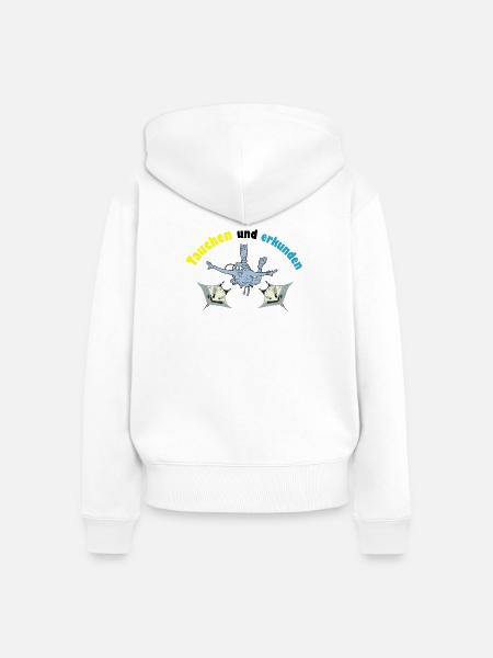 Tauchen und erkunden - Frauen Premium Bio Zip Hoodie - Weiß