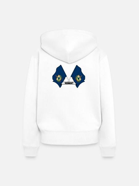 Zwei Flaggen mit dem Text VERMONT - Frauen Premium Bio Zip Hoodie - Weiß
