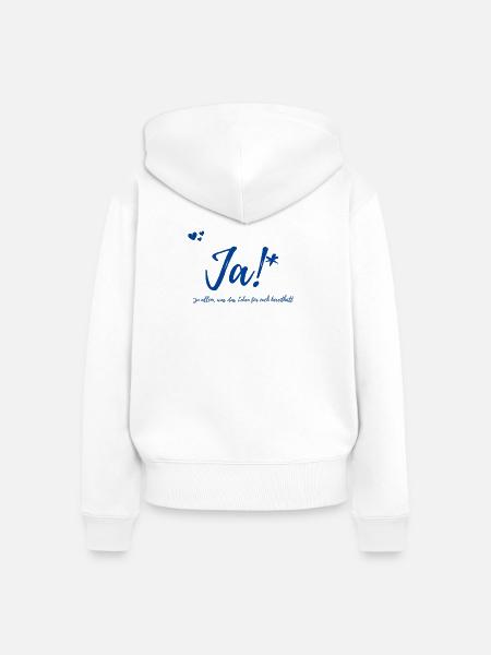 Geschenk Hochzeit - Frauen Premium Bio Zip Hoodie - Weiß