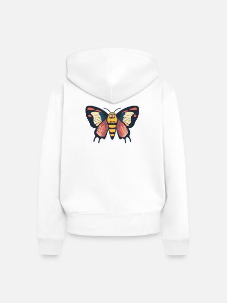 Schmetterling Halloween Comic Falter - Frauen Premium Bio Zip Hoodie - Weiß