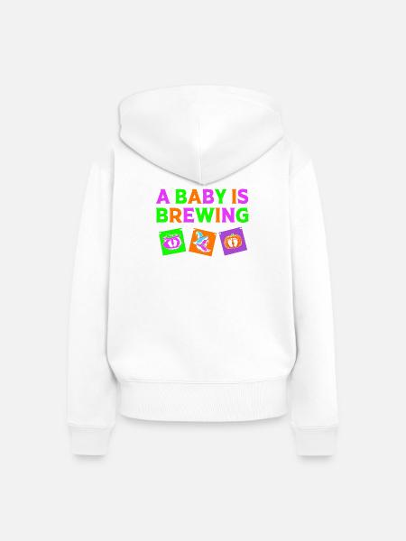 Gender Reveal Halloween - Frauen Premium Bio Zip Hoodie - Weiß