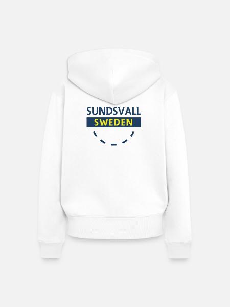 Sundsvall Schweden Logo - Frauen Premium Bio Zip Hoodie - Weiß