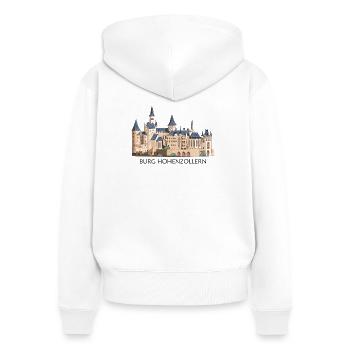 Hohenzollern Castle Illustration Hand Drawing - Women's Premium Organic Zip Hoodie - white - Back - AI Model Female 172 light (172cm)