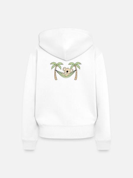Koala in der Hängematte Palmen - Frauen Premium Bio Zip Hoodie - Weiß