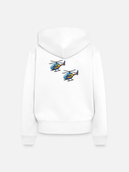 Helikopter Cartoon - Frauen Premium Bio Zip Hoodie - Weiß
