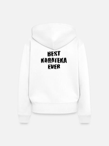 Karateka - Frauen Premium Bio Zip Hoodie - Weiß