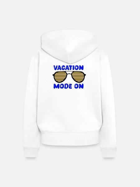 Urlaubsmodus an - Frauen Premium Bio Zip Hoodie - Weiß