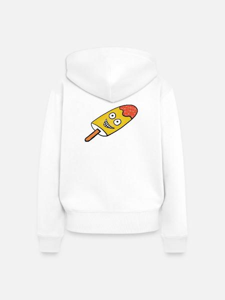 Fröhliches Zitronen-Eis Eiskrem Kinder  - Frauen Premium Bio Zip Hoodie - Weiß