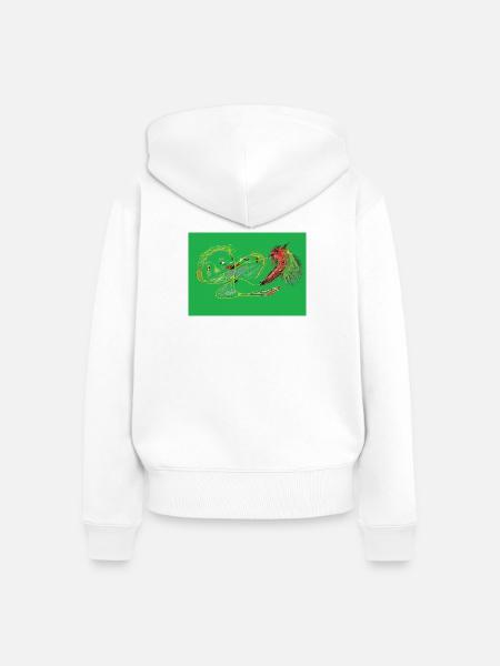 Grünes Gras - Frauen Premium Bio Zip Hoodie - Weiß