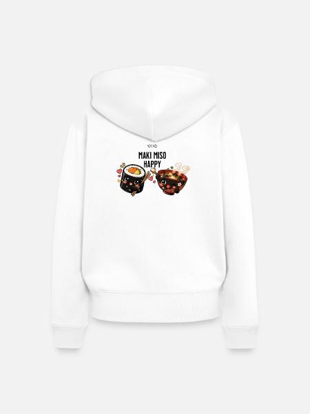 you maki miso happy - Frauen Premium Bio Zip Hoodie - Weiß
