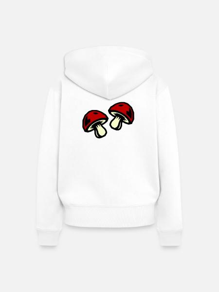 Pilze Symbol - Frauen Premium Bio Zip Hoodie - Weiß