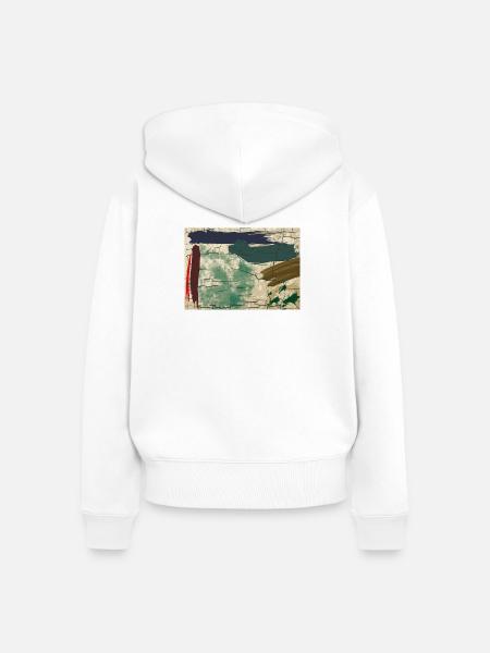 Erdfarbene Abstraktbild - Frauen Premium Bio Zip Hoodie - Weiß