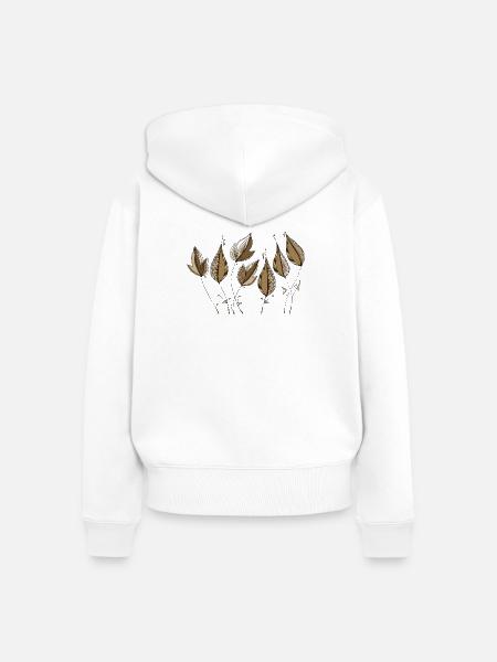 Blätter - Frauen Premium Bio Zip Hoodie - Weiß