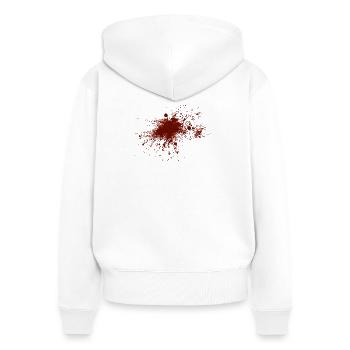 Blood - Women's Premium Organic Zip Hoodie - white - Back - AI Model Female 172 light (172cm)