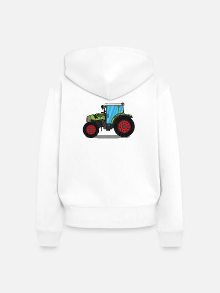 Traktor - Frauen Premium Bio Zip Hoodie - Weiß