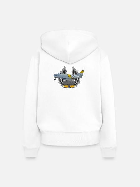 F-86 Sabre - Frauen Premium Bio Zip Hoodie - Weiß