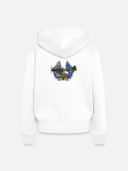 A6M Zero - Frauen Premium Bio Zip Hoodie - Weiß