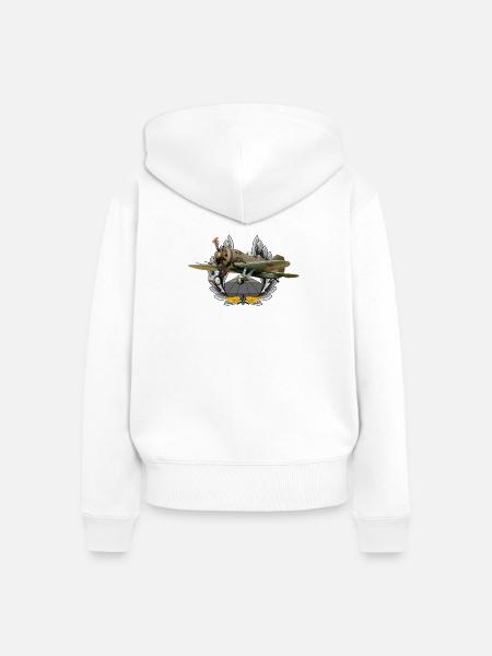 I-16 - Frauen Premium Bio Zip Hoodie - Weiß