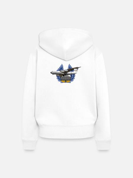 C-141 Starlifter - Frauen Premium Bio Zip Hoodie - Weiß