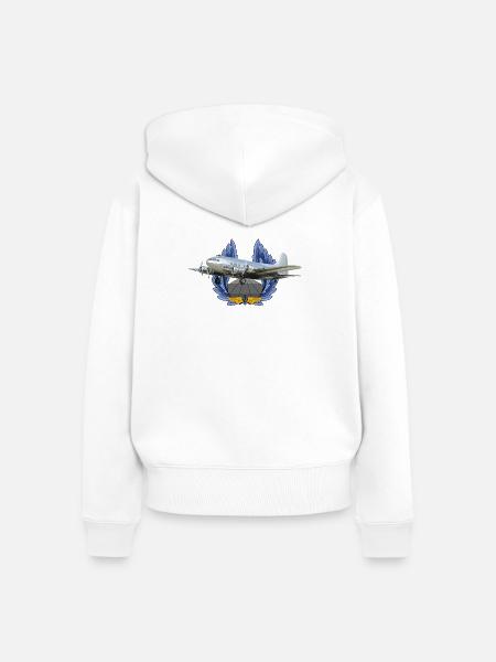 Model 307 Stratoliner - Frauen Premium Bio Zip Hoodie - Weiß