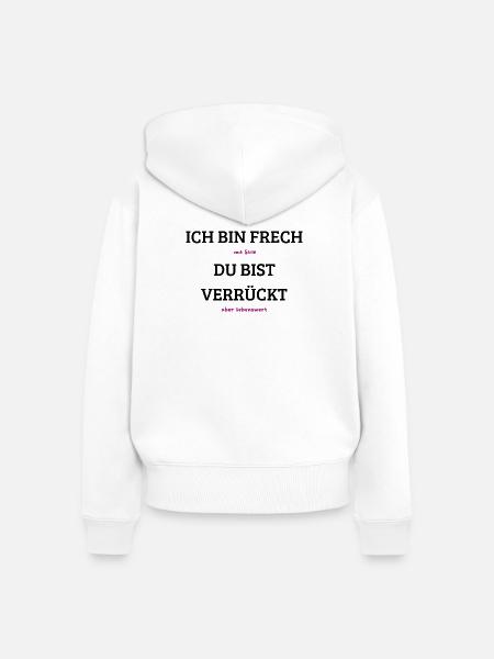 Mit Stil, aber liebenswert - Frauen Premium Bio Zip Hoodie - Weiß
