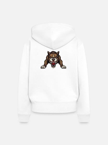 Hund - Frauen Premium Bio Zip Hoodie - Weiß