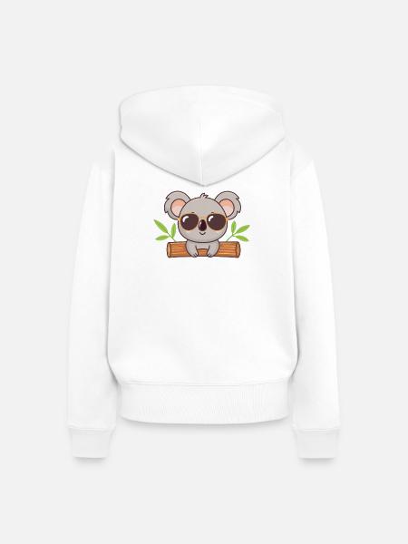 Schicker Koala auf Kofferraum mit Brille - Frauen Premium Bio Zip Hoodie - Weiß