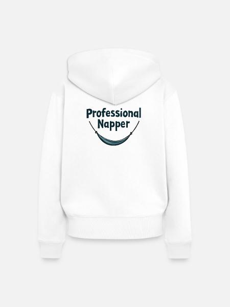 Hängematten-Profi Design - Frauen Premium Bio Zip Hoodie - Weiß