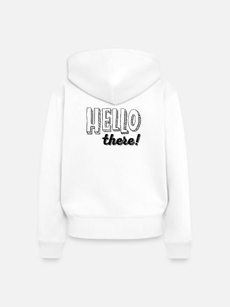 HELLO there! - Frauen Premium Bio Zip Hoodie - Weiß