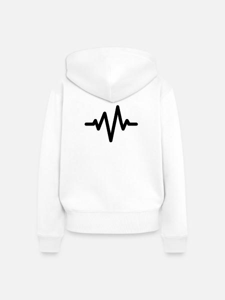 Herzschlag - Frauen Premium Bio Zip Hoodie - Weiß