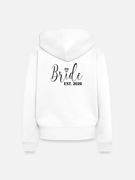 Brauthochzeit 2026 - Frauen Premium Bio Zip Hoodie - Weiß