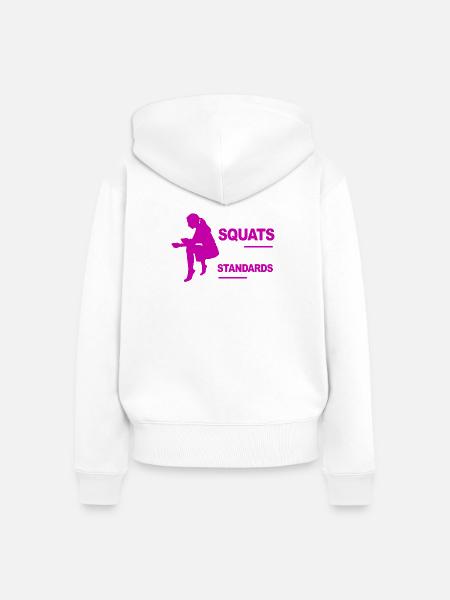 Kniebeugen Tief Standards Hoch - Frauen Premium Bio Zip Hoodie - Weiß