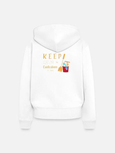 Schulhausmeister - Frauen Premium Bio Zip Hoodie - Weiß