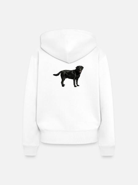 Schwarzer Labrador im Profil - Frauen Premium Bio Zip Hoodie - Weiß