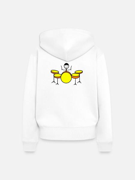 Trommel Drumset Drummer - Frauen Premium Bio Zip Hoodie - Weiß