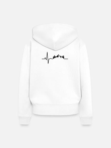Berg-Heartbeat-Berge - Frauen Premium Bio Zip Hoodie - Weiß