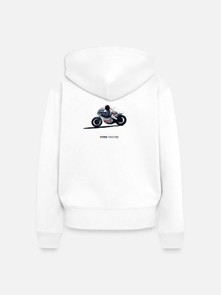 Geschwindigkeitsrekord - Frauen Premium Bio Zip Hoodie - Weiß