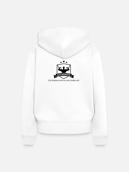 ich_heirate - Frauen Premium Bio Zip Hoodie - Weiß