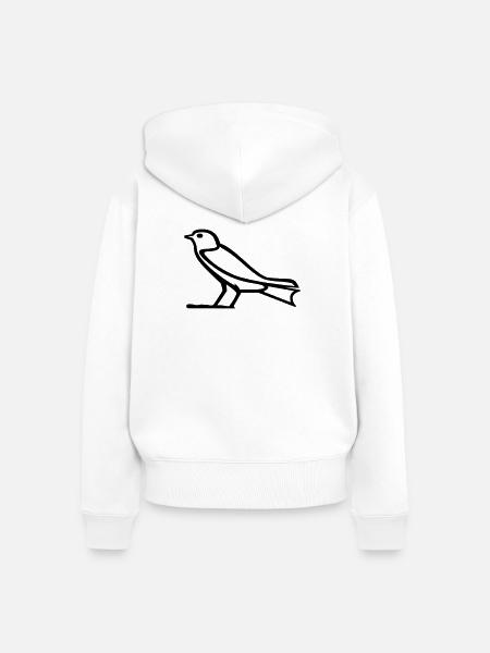 Vogel-Hieroglyphe - Frauen Premium Bio Zip Hoodie - Weiß