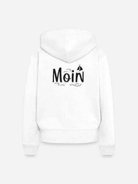 Moin - Frauen Premium Bio Zip Hoodie - Weiß