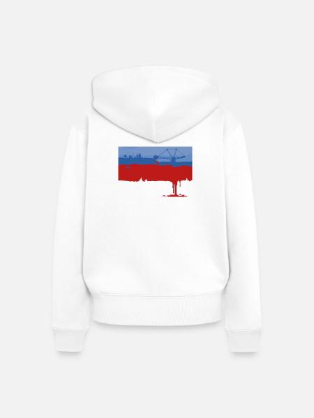 ŁUŽICA KRAWI - BRUNICA - Frauen Premium Bio Zip Hoodie - Weiß
