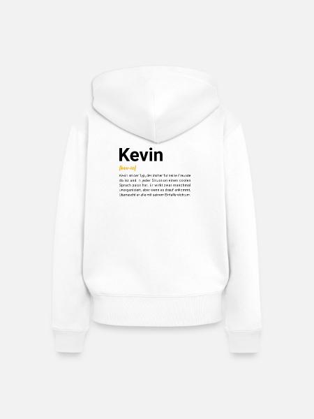 Kevin - Frauen Premium Bio Zip Hoodie - Weiß