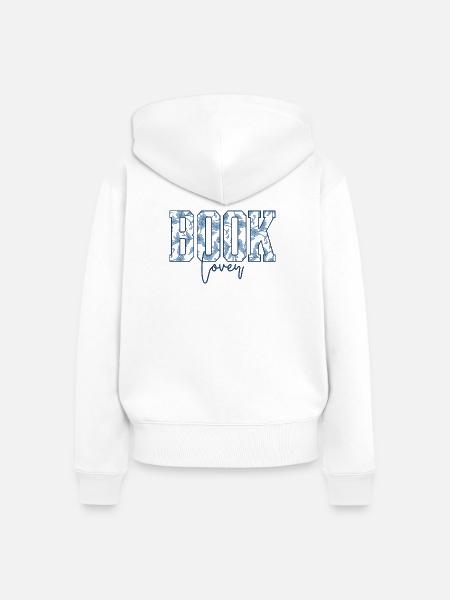 Floral Buch Liebe - Frauen Premium Bio Zip Hoodie - Weiß